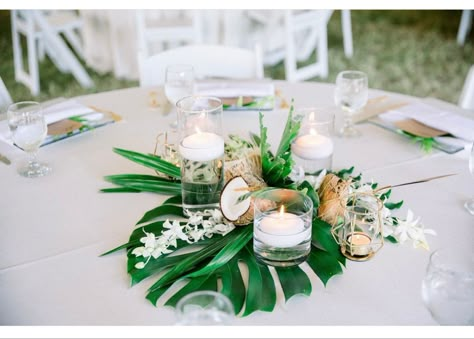 Hawaiian Wedding Themes, Wedding Plate Setting, Filipino Wedding, Destination Wedding Decor, Punta Cana Wedding, Tropical Wedding Flowers, Garden Reception, Cancun Wedding, Marble Wedding