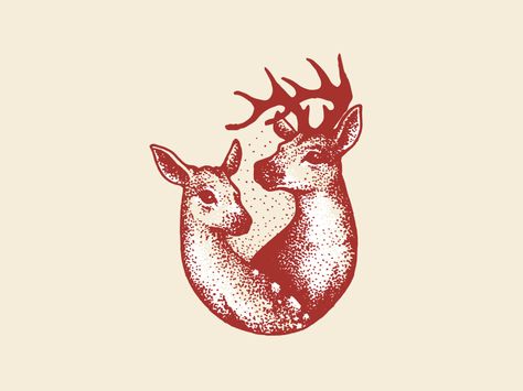 Couple of Deer Deer Couple Tattoo, Deer Couple, Buck And Doe Matching Tattoos, Red Deer Tattoo, Buck And Doe Tattoo, Tattoo Deer, Couples Deer Tattoos, Deer Design Logo, Deer Head Tattoo