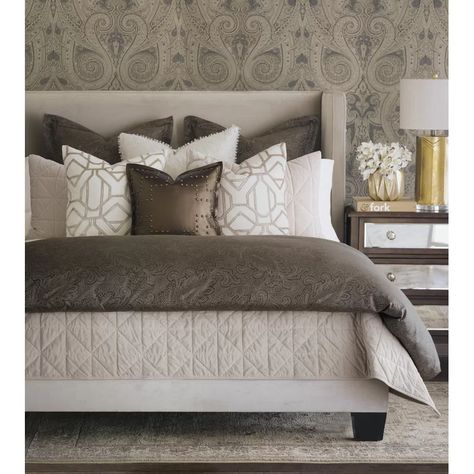 Eastern Accents Harper Brown Paisley Cotton Duvet Cover | Wayfair Best Bedroom Ideas, Leather Throw Pillows, Linen Sheet Sets, Eastern Accents, Luxury Bedding Collections, Designer Bedding Sets, Best Bedroom, Bedrooms Decor, Bed Linens Luxury