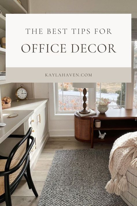 Kayla Haven is sharing her tips for design and decor of her home office for two. Click to shop and get inspired. Workspace For Two, Home Office Decor Inspiration, Office Decor Inspiration, Transitional Office, Transitional Home Office, Inset Cabinets, Traditional Desk, Transitional Home, My Home Office