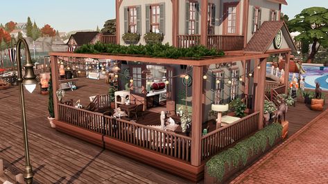 Travel Poses Sims 4, Cat Cafe Bloxburg, Sims 4 Cat Cafe, Sims 4 Cafe Cc Patreon, Sims 4 Cafe Build, Sims Cafe, Sims 4 Cafe, Sims 4 Rooms, Sims Lots