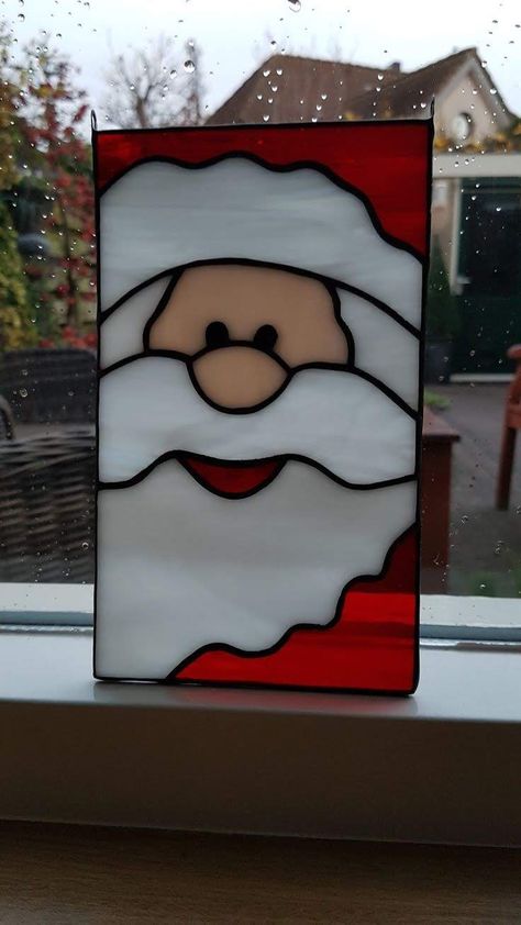 Photo - Google Photos Stained Glass Santa, L'art Du Vitrail, Stained Glass Quilt, Stained Glass Patterns Free, زجاج ملون, Glass Painting Designs, Stained Glass Birds, Glass Art Projects, Stained Glass Decor