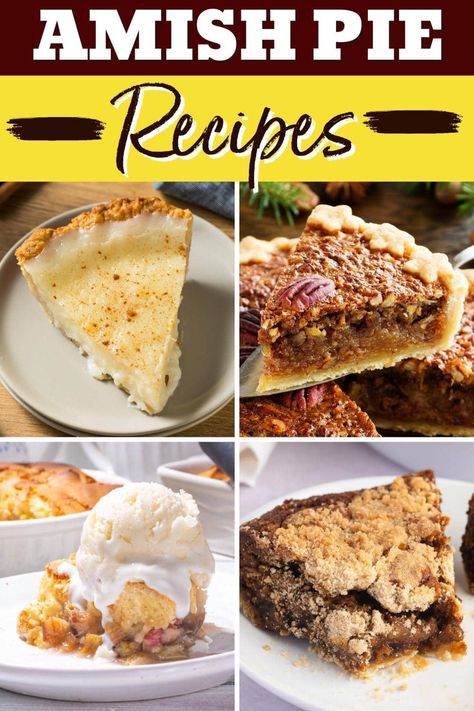 Whip up an old-fashioned treat with these Amish pie recipes! From shoofly to sugar cream to oatmeal, each one is a true delight. Amish Coconut Cream Pie, Classic Amish Oatmeal Pie, Amish Corn Pie, Coconut Pies Recipes Old Fashioned, Amish Pies Recipes, Amish Peach Cream Pie, Amish Sugar Cream Pie, Amish Cream Pie, Old Pie Recipes