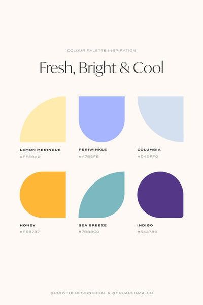 Vibrant and bright colour palettes for your brand design – Squarebase Templates Report Color Palette, Friendly Colour Palette, Relaxing Colour Palette, Healthcare Color Palette, Serene Color Palette, Fresh Colour Palette, Cool Colour Palette, Bright Office, Brand Colours