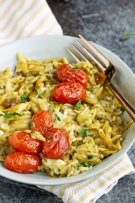 Orzo Recipes With Tomatoes, Roasted Tomato Orzo, Orzo Vegetable Recipes, One Pan Vegetarian Orzo Bake, Quick And Easy Orzo Recipes, Oven Baked Chicken And Orzo, Orzo Dump And Bake, Hot Orzo Recipes, Orzo Oven Bake