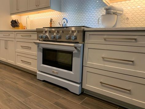 My beautiful, Misty Blue range. Kitchenaid Products, Blue Ovens, Blue Range, Double Wall Oven, Kitchen Aid, Kitchen Remodel, Kitchen Cabinets, Kitchen Appliances, Oven