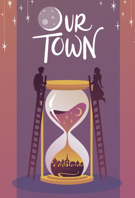 Our Town Play Poster, Our Town Play Aesthetic, Our Town Play, Theatre Illustration, Town Inspiration, Play Poster, 2024 Poster, Logan Utah, Our Town