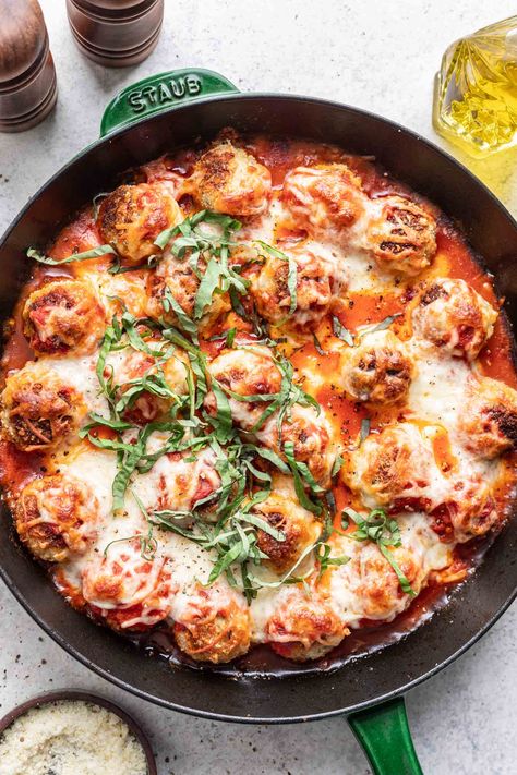 Enchilada Meatballs, Meatballs Turkey, Skillet Enchiladas, Meatballs And Sauce, Recipe Runner, Chicken Parmesan Meatballs, Tzatziki Sauce Recipe, Greek Meatballs, Parmesan Meatballs