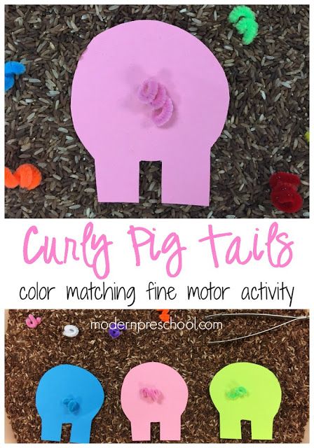 Help the pigs on the farm find their tails in the mud!  Simple fine motor color matching activity for preschoolers from Modern Preschool! Modern Preschool, Farm Activities Preschool, Farm Lessons, Farm Animals Activities, Farm Theme Preschool, Sensory Tray, Animal Lessons, Activity For Preschoolers, Farm Animal Crafts