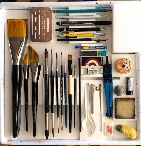 Dot Painting Tools, Paul Jackson, Travel Art Kit, Art Supplies Storage, Art Studio Organization, Art Studio Room, Art Painting Tools, Art Tools Drawing, Magic Eraser