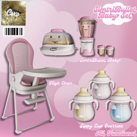 CeceSims XO — SimtriBullet Baby Set Sims 4 Furniture Functional, Sims4 Mods Free Downloads Furniture, Sims 4 Infant Car Seat, Sims 4 Functional Nursery Cc, Functional Items Sims 4 Cc, Sims 4 Bust The Dust Cc, Sims Cc Baby Furniture, Sims 4 Potty Chair Cc, Sims 4 Playpen Cc