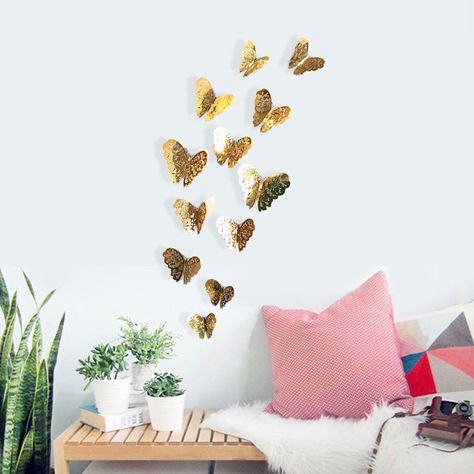 3d Wall Stickers, Wall Decor Diy, Cheap Wall Stickers, Fridge Stickers, 3d Butterfly Wall Stickers, Room Decals, Wall Stickers Bedroom, Butterfly Wall Stickers, Removable Wall Decals