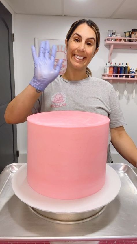 Help me decorate this classic style birthday cake! 🎂 ✨I started with an 8 inch cake, freshly iced in pink buttercream ✨after the buttercream slightly firmed, i pressed a confetti sprinkle mix on to the sides. I did this with a sheet pan under to catch all the loose sprinkles! This makes cleaning up a breeze! ✨I wanted a thick sprinkle border, you can add as much or as little as you like! ✨I piped buttercream around the bottom and added some swirls on top. ✨To finish it off, I added some mara 8 Inch Cake, Chubby Cheeks, Dessert Decoration, Sprinkles, Butter Cream, Classic Style, Birthday Cake, Cake