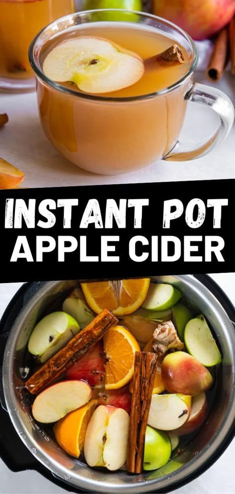 Instant Pot Drinks, Instant Pot Drinks Recipes, Spiced Apple Cider Crockpot, How To Make Apple Cider Easy, Fall Recipe Instant Pot, Autumn Instant Pot Recipes, Instant Pot Apples, Fall Dinner Recipes Instant Pot, How To Make Apple Cider