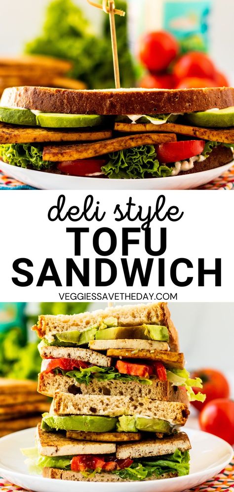 Tofu Deli Slices, Tofu Sandwich Recipes Healthy, Tofu Deli Meat, Tofu Sandwich Vegan, Tofu Lunch Meat, Tofu For Sandwiches, Tofu Chicken Sandwich, Vegan Tofu Sandwich, Tofu Sandwich Recipes