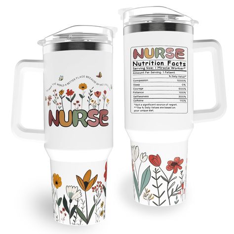 PRICES MAY VARY. Perfect Gifts For Nurses：This 40oz tumbler with handle is a thoughtful and practical nurse practitioner gifts for women. gifts for nurses appreciation, nurse graduation, Nurses Week, or any special occasion Practical And Stylish: The nurse tumbler not only has a sufficiently large capacity to help nurses stay hydrated during long shifts but also comes in a sleek design, making it an excellent choice for gifting to loved ones and a cool gift for nurses High-Quality Materials: The Delivery Nurse Gifts Basket, Nurse Practitioner Gifts, Gifts For Nurses, Nurse Tumbler, Nurses Week Gifts, Practical Nursing, Nurse Appreciation Gifts, Nurse Graduation, Women Nurse