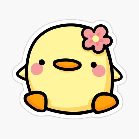 Cute Pinterest Stickers, Cute Duck Stickers, Cute Sticker Ideas Easy, Cute Duck Drawing, Duck Stickers, Preppy Stickers, Cute Easy Doodles, Floral Cards Design, Cute Bear Drawings