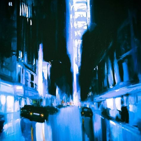 Dark Blue Painting, Cyberpunk Aesthetics, Blue Aesthetic Dark, The Boogeyman, Blue Hour, Ethereal Art, Retro Futurism, Blue Aesthetic, Aesthetic Photo