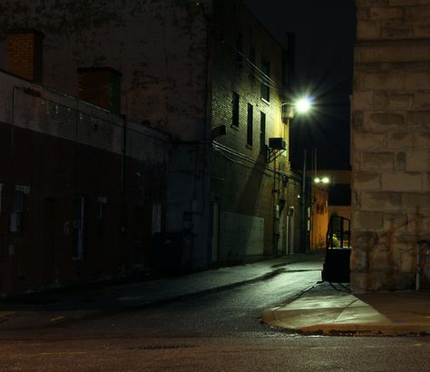 alley.night.3 | downtown.Altoona.PA | john | Flickr Alleyway At Night, Noire Detective, Night Alley, Alley Photography, Busy Street, House Photography, Brick Road, Night Scene, Matte Painting