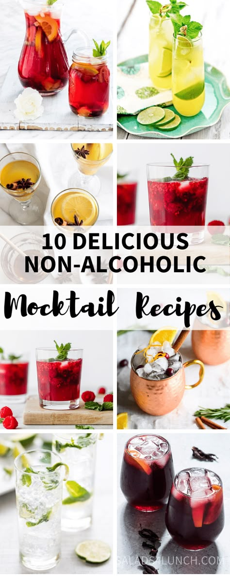 Dry January can be hard, especially if you're stuck drinking soda while all your friends enjoy fine wine and cocktails, so why not make it easier with these 10 delicious non-alcoholic drinks and mocktails! #dryjanuary #mocktails #mocktailrecipes #punch #nonalcoholicdrinks Jamaican Sorrel Drink Recipe, Non Alcoholic Mojito, Nonalcoholic Party Drinks, Non Alcoholic Sangria, Drinking Friends, Best Non Alcoholic Drinks, Toddy Recipe, Hot Toddies Recipe, Non Alcoholic Wine