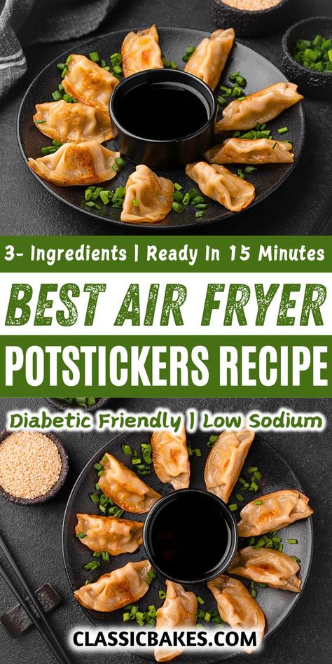 These crispy, golden Air Fryer Potstickers are the perfect snack or appetizer! With a flavorful filling and a crispy exterior, they’re quick and easy to make, offering all the deliciousness of traditional potstickers without the frying. A tasty, healthier twist on a classic favorite! Air Fry Pot Stickers, Air Fryer Pot Stickers, Air Fryer Potstickers, Air Fryer Recipes Chicken Wings, Potstickers Recipe, Dumpling Sauce, Homemade Dumplings, Easy Recipes For Beginners, Pot Stickers