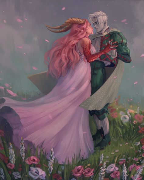 Dnd Couple, Dnd Art, Fantasy Aesthetic, Couple Art, Dnd Characters, Fantasy Artwork, Fantasy Character Design, Pretty Art, Fantasy Creatures