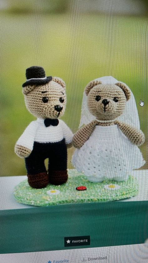 PATTERN PDF Teddy Bear Groom and Bride dolls, crochet, wedding decor, gift for wedding, tutorial, amigurumi pattern animal toy free crochet toy patterns amigurumi teddy bears #freecrochettoypatternsamigurumiteddybears #crochet #crochettoy #crochetpattern #crochetpatterns 1.1396 Crochet Bride And Groom, Couple Crochet, Toys Quotes, Crochet Wedding Gift, Wedding Crochet Patterns, Crocheting Amigurumi, Crochet Increase, Groom And Bride, Dolls Crochet