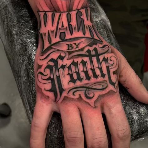 Kingsley Hayward. (@kingsley_hayward) • Instagram photos and videos Old English Tattoo, Hand Tatto, Lion Art Tattoo, Barber Business Cards, Black Men Tattoos, Joker Tattoo Design, Simple Arm Tattoos, Script Letters, Faith Tattoo