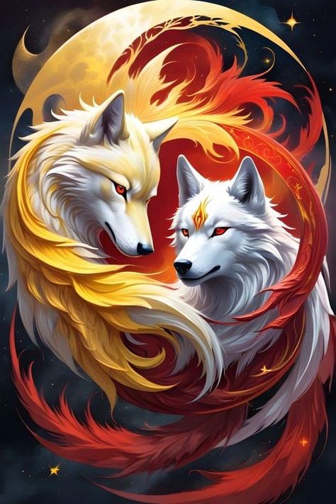 Jing Y Jang, Wolf Art Fantasy, Anime Wolves, Wild Animal Wallpaper, Mythical Creatures Fantasy, Wolf Images, Wolf Artwork, Whatsapp Wallpaper Cute, Dragon Artwork Fantasy