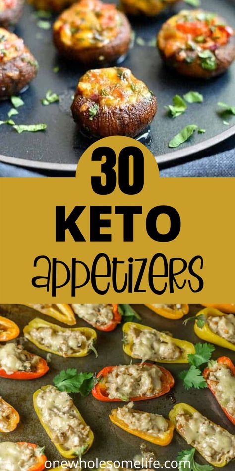 Keto Vegetarian Appetizers, Appetizer Keto Recipes, Healthy Cheap Appetizers, Gluten Free Low Carb Appetizers, Keto Appetizers For Party, Optavia Finger Foods, Carb Free Party Food, Kept Appetizers, Carb Friendly Appetizers