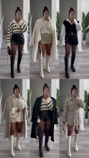 Talia | CONTENT CREATOR on Instagram: "10 AUTUMNAL LOOKS IN @revolve - Which look is your favorite? #revolve #revolveme 🫶🏽 autumn looks, fall outfits, chic, fashion, autumn fashion, skirts, trench coats, boots, neutral looks, outfit inspo, sweaters, sweater vest, skirts" Fall Chic Looks, Boots And Trench Coat Outfit, Mini Skirt And Coat Outfit, Fall Boots And Skirt Outfit, Tan Trench Coat Outfit Winter, Style Sweater Skirt, Fall Outfit Skirt And Sweater, Museum Outfit Ideas Black Women, Cream Boots Outfit Black Women