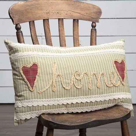 Vhc Brands, Primitive Homes, Home Pillow, Patchwork Cushion, Country Quilts, Flower Throw Pillows, Patchwork Pillow, Stripe Throw Pillow, Sewing Pillows