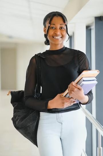 Premium Photo | Photo beautiful female african american university student portrait College Background, Student Portrait, Female Modeling Poses, Stock Photos People, Modeling Poses, Student Photo, Photos People, American University, Wedding Brochure