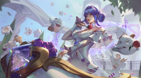 Sona League Of Legends, Wild Rift, Lol League Of Legends, Crystal Rose, Haikyu!!, Blue Hair, League Of Legends, A Fan, Cool Photos