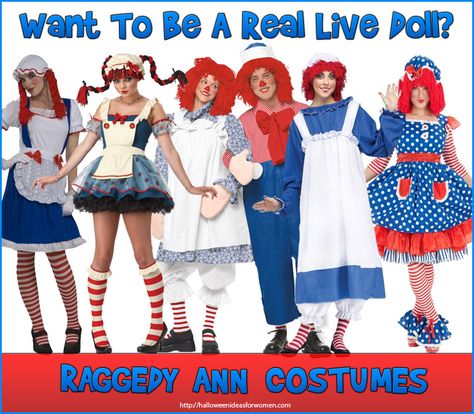 Are you looking for a Raggedy Ann Costume? These Raggedy Ann Costumes are so adorable! http://halloweenideasforwomen.com/raggedy-ann-costume/ Raggedy Ann Costume Women, Ragedy Ann Costume, Raggedy Ann Halloween Costume, Raggedy Ann Costume, Diy Costume Ideas, Costume Ideas For Women, Circus Costume, Diy Costume, Raggedy Ann And Andy