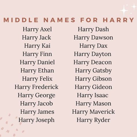 Finn Harry, Jack Harry, Middle Names, Best Character Names, Fantasy Names, Baby Name List, Aesthetic Names, Harry James, Name Inspiration