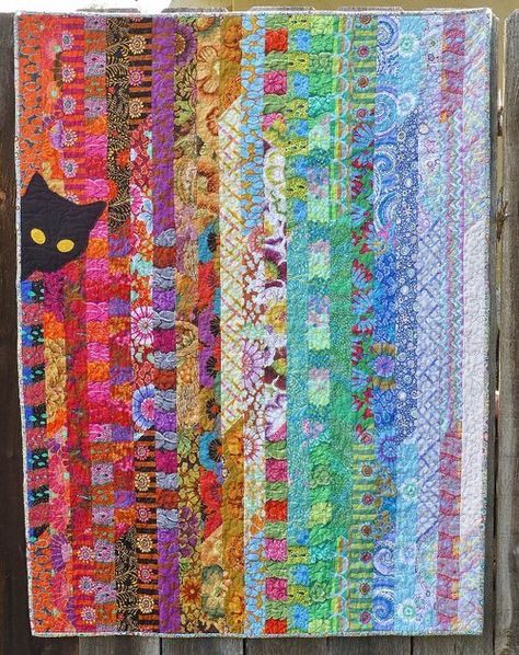 Cat Quilt Block, Cat Quilt Patterns, Kaffe Fassett Quilts, Cat Applique, Dog Quilts, Applique Quilt Patterns, Cute Quilts, Animal Quilts, Cat Quilt