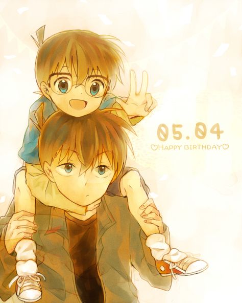 Let's all wish Shinichi and Conan a very happy birthday! Wouldn't it be fun to see the real them, together at the same time? Magic For Kids, Kudo Shinichi, Magic Kaito, Case Closed, Vermouth, Very Happy Birthday, Detective Conan, Very Happy, Anime Images