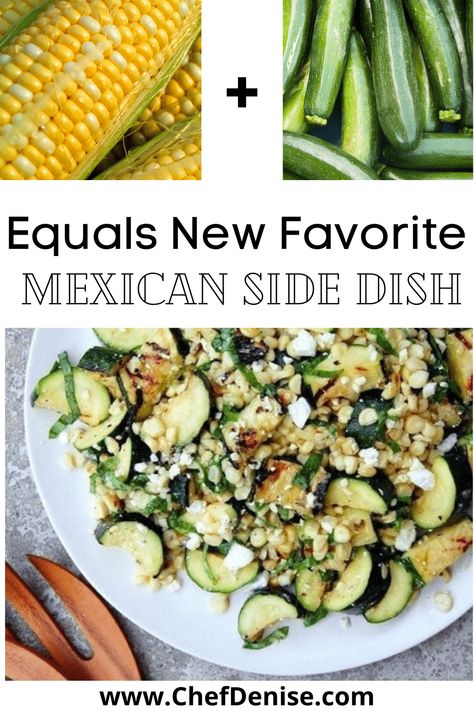 cilantro-lime corn and zucchini, healthy Mexican side dish Mexican Veggies Healthy, Healthy Side For Tacos, Taquito Side Dishes, Sides With Carne Asada, Veggie Side For Enchiladas, Healthy Mexican Side Dishes Veggies, Healthy Sides For Mexican Food, Healthy Sides With Tacos, Veggie Side For Tacos