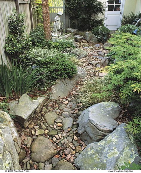 Dry Riverbed Landscaping, Creek Garden, Stream Bed, Dry Creek Bed, Dry River, River Rock Landscaping, Pond Landscaping, Creek Bed, River Bed