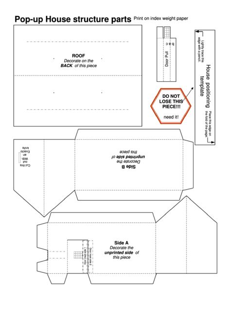 Pop Up House Template Free Printable, Up House Template, Pop Up House, House Template, Up House, Pdf Templates, Templates Printable Free, House Of Cards, Templates Downloads