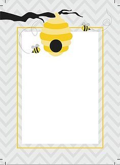 Bee Frame, Bee Themed Classroom, Bee Classroom, Bee Printables, Bee Pictures, Border Clipart, Bee Party, Bee Birthday, Spelling Bee