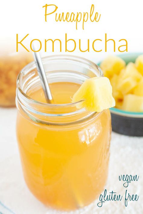 Pineapple Kombucha Recipe, Homemade Kombucha Recipe, Coconut Kombucha, Kombucha Flavours, Second Ferment Kombucha, Kombucha Bar, Pineapple Kombucha, Kombucha Recipes, Hard Kombucha