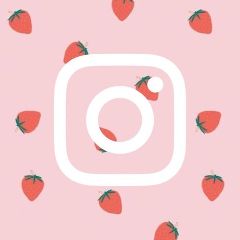 Strawberry Homescreen, Pink Apps, Heart App, Icon Iphone, Mobile App Icon, Apps Icon, Icon Ideas, Disney Icons, Instagram Icon