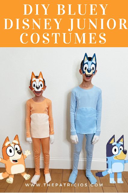 Bluey Family Halloween Costume Diy, Bingo Halloween Costumes, Bingo And Bluey Costume Ideas, Diy Bingo Costume, Bluey Family Costumes, Diy Bluey Costume, Bluey And Bingo Costume, Bluey Costume, Diy Bluey