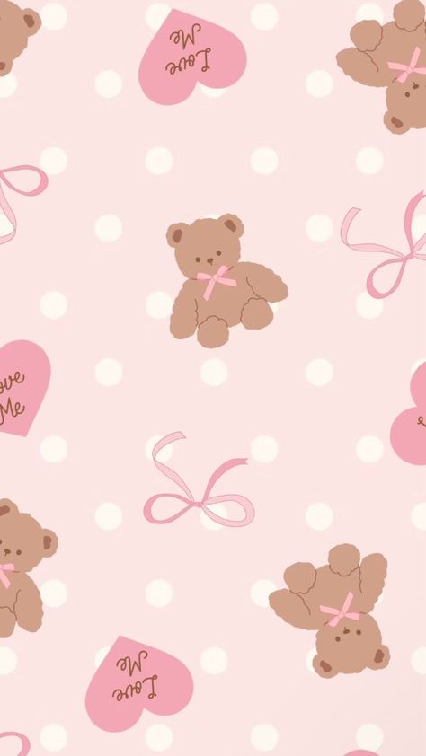 Cute Pink Teddy Bear Wallpaper, Pink Bear Background, Soft Pink Vibes, Pink Bear Wallpaper, Cute Wallpaper For Ipad, Brown And Pink Wallpaper, Pink And Brown Wallpaper, Pink Wallpaper Ipad, Teddy Bear Wallpaper