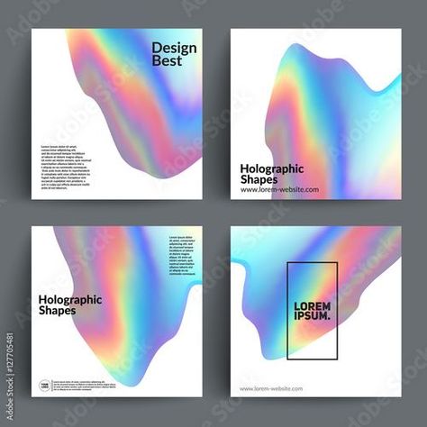 Holographic shapes backgrounds set. Applicable for cover,poster,brochure,magazine. Eps10 vector … in 2022 | Graphic design posters, Graphic design inspiration, Holographic Holographic Poster, Yearbook Covers, 타이포그래피 포스터 디자인, Stationary Design, Vector Template, Graphic Design Fun, Graphic Design Typography, Graphic Design Posters, Magazine Design