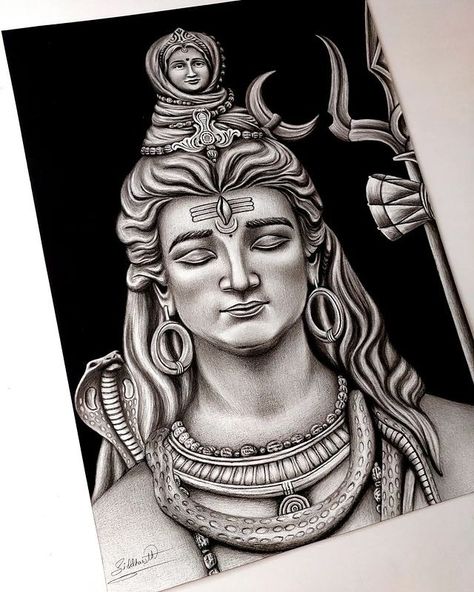 Shiv Ji Charcoal Sketch, Shiv Ji Oil Pastel Drawing, Shivji Sketch, Unique Pencil Sketches Creative, Shiv Ji Sketch, Sketch Of Lord Shiva, Shivji Drawing, Mahadev Sketch, Lord Shiva Drawing