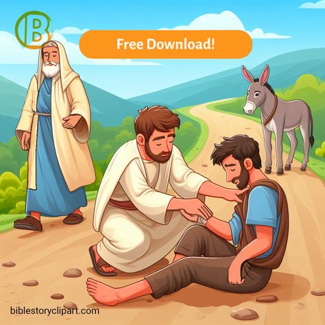 The Good Samaritan The Good Samaritan Lesson, Bible Clipart, The Good Samaritan, Godly Play, Story Sequencing, Good Samaritan, Lds Art, Bible Images, Bible Story