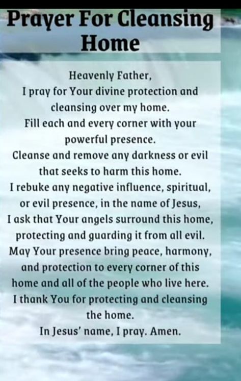 Prayers For House Cleansing, Prayer For Cleansing Home, Prayers To Write On House, Saging Your Home Prayer, Anointing Home Prayer, Warroom Prayers Ideas, Room Cleansing, House Cleansing Prayer, Intercession Prayers